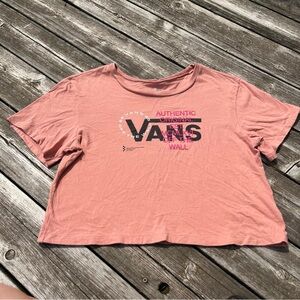 Vans salmon pink vans graphic crop top